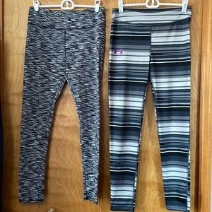 Set of (2) girls leggings, 1 Under Armour 1 Avia Grls sz 14/16